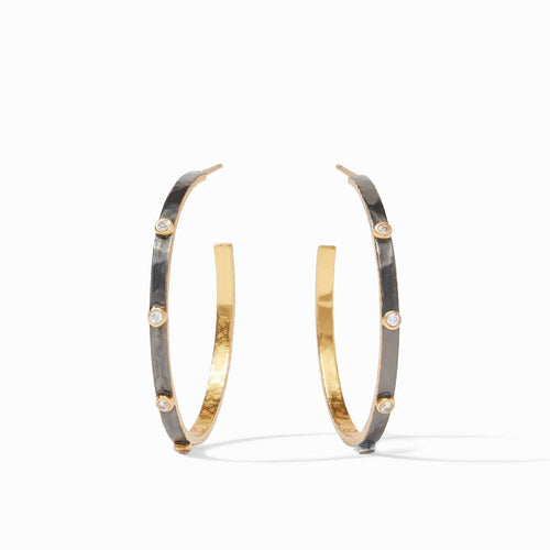 Crescent Stone Hoop Mixed Metal-Julie Vos-Renee Taylor Gallery