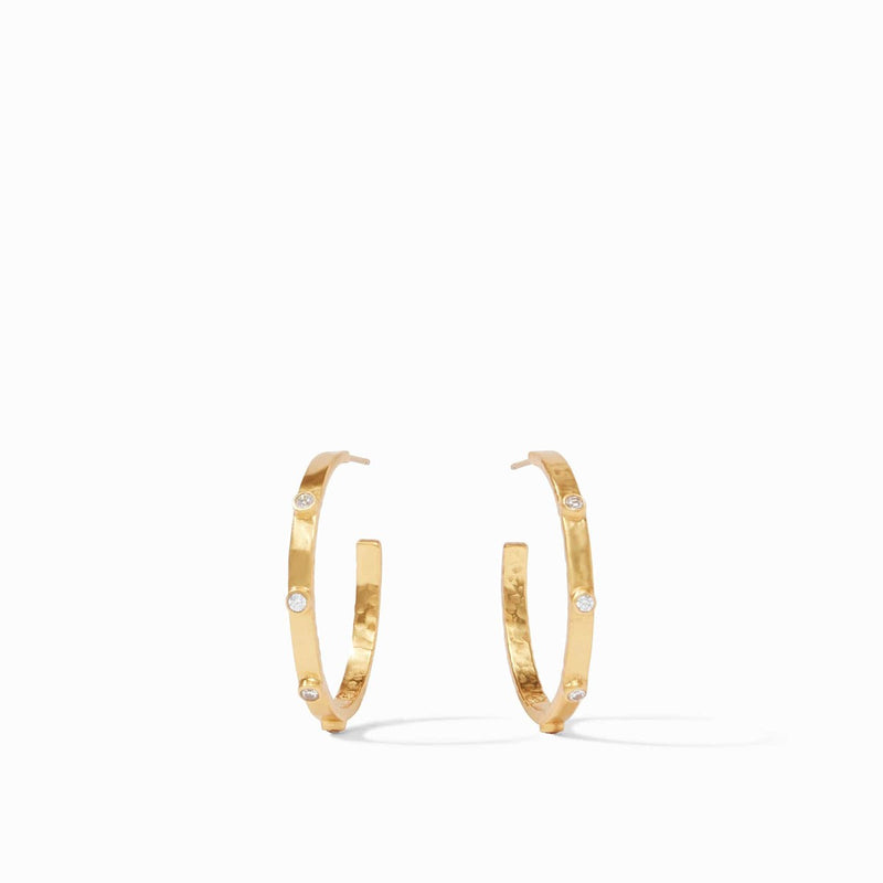 Crescent Stone Hoop Earrings-Julie Vos-Renee Taylor Gallery