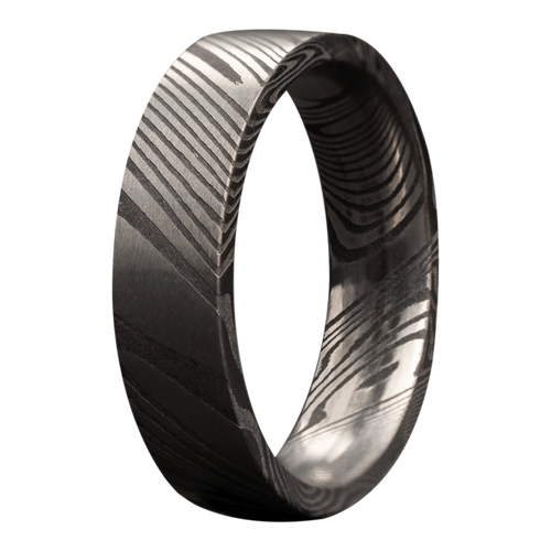 (6mm) Twisted Damascus Flat High Polish Finish - 6D801-Heavy Stone-Renee Taylor Gallery