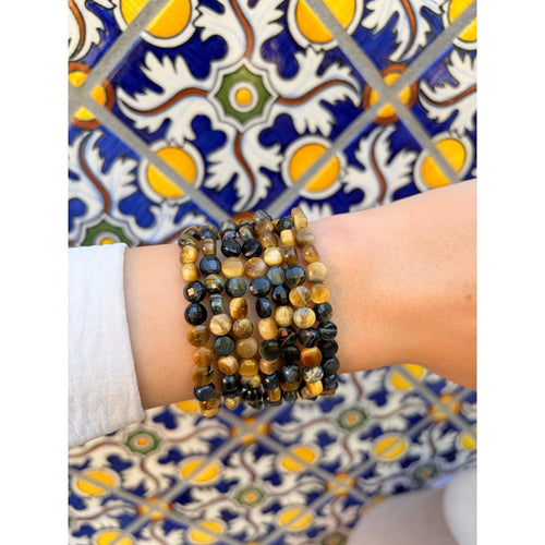 7 Strand Blue Tigers Eye Bracelet-Carol Kahn-Renee Taylor Gallery