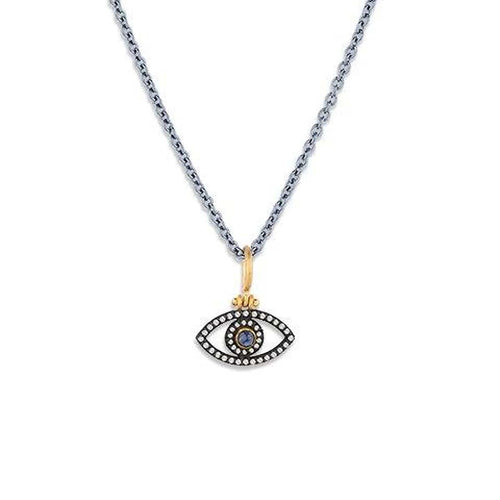 Evil Eye Pendant with Diamond & Sapphire by Lika Behar