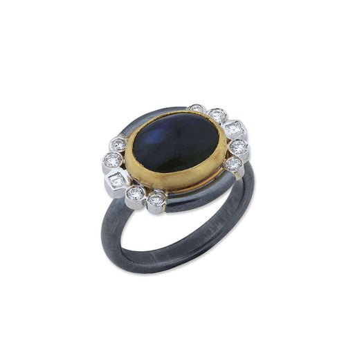 Deck Ring with Labradorite & Diamond by Lika Behar