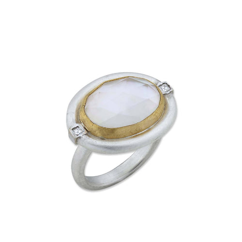 Deck Ring with Pearls & Diamond by Lika Behar