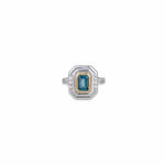 Deco London Blue Topaz Ring, Diamond by Lika Behar