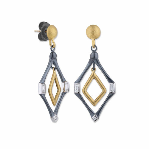 Deco Earrings with Diamond by Lika Behar