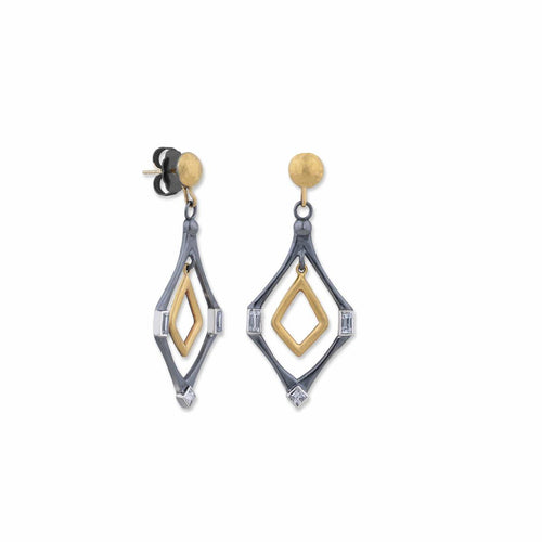 Deco Earrings Sapphires by Lika Behar
