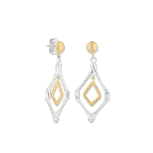 Deco Earrings with Sapphire by Lika Behar