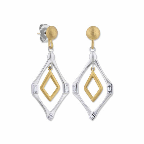 Deco Earrings with Diamond by Lika Behar