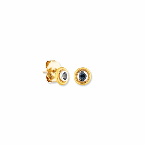 Deco Blue Gray Spinel Studs by Lika Behar