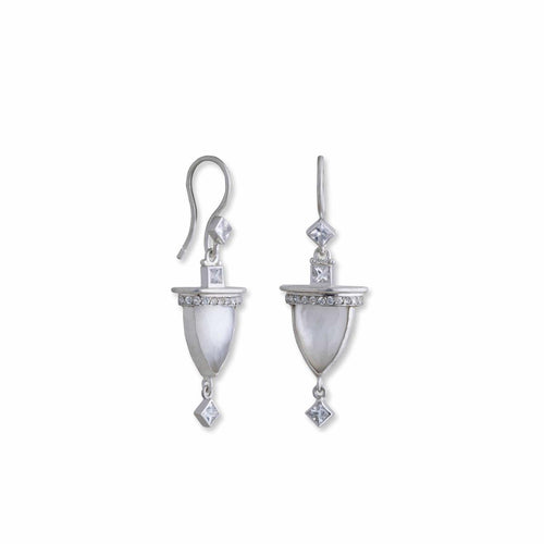 Deco Earrings with Quartz & Sapphire by Lika Behar