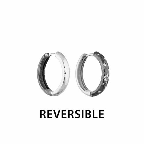 Diana Reversible 20MM Hoops, Oxi+diamond-polished by Lika Behar