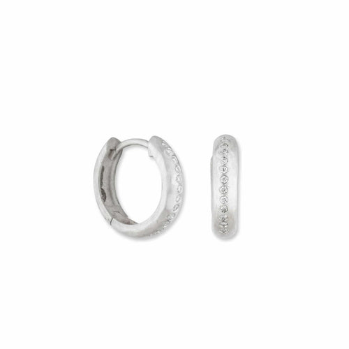 Diana Semi- Chunky Hoops with Diamonds by Lika Behar