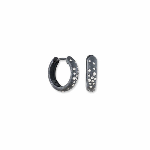 Diana Semi- Chunky Hoops with Diamonds by Lika Behar