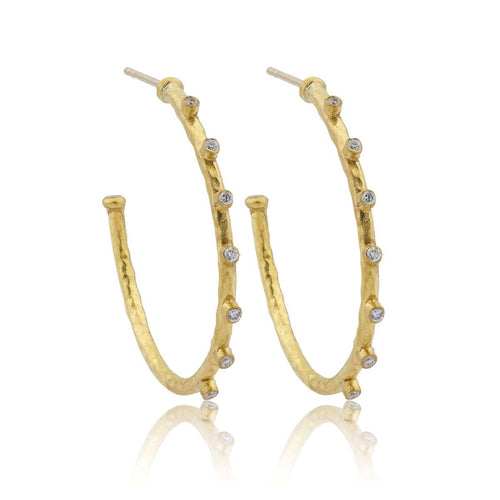 Dima Hoop Earrings with Diamond by Lika Behar
