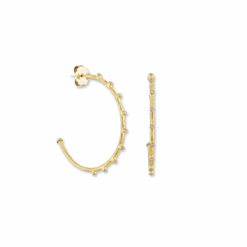 Dima Hoop Earrings with Diamond by Lika Behar