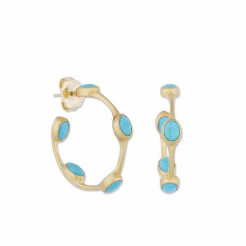 Dima Hoop Earrings with Turquoise Kingman by Lika Behar