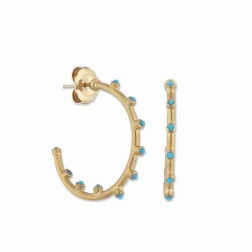Dima Hoops with Turquoise Sleeping Beauty by Lika Behar