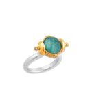 Earth & Sky Rotating Ring with Malachite & Rock Crystal & Turquoise & Diamond by Lika Behar