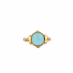 Earth & Sky Rotating Ring with Malachite & Rock Crystal & Turquoise & Diamond by Lika Behar