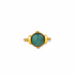 Earth & Sky Rotating Ring with Malachite & Rock Crystal & Turquoise & Diamond by Lika Behar