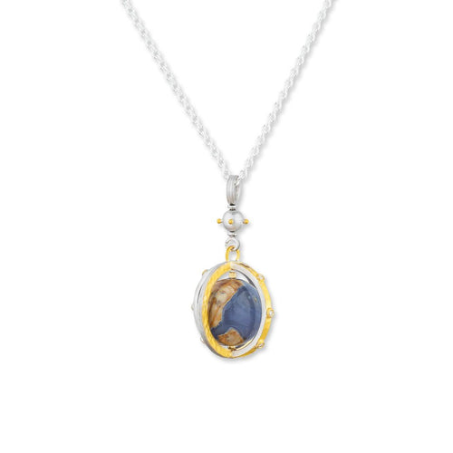 Rotating Globe Pendant with Chalcedony & Diamond by Lika Behar