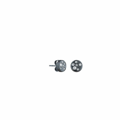 Dora 5MM Oxidized Silver Studs with Diamonds by Lika Behar