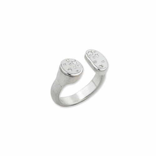 Dora Bean Ring with Sprinkled Diamonds by Lika Behar