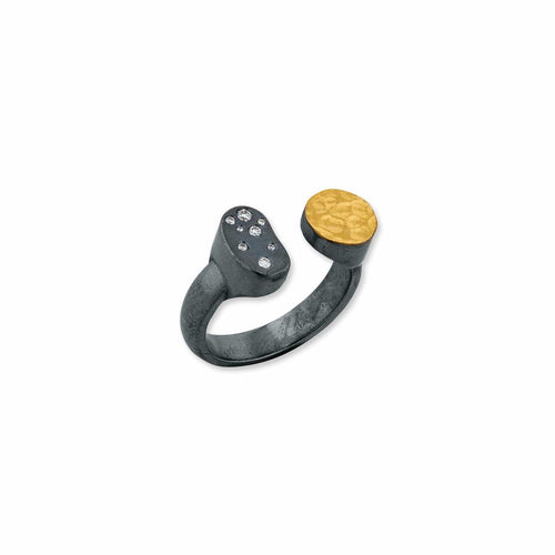 Dora Bean Ring, Fused & Diamond Sprinkles by Lika Behar
