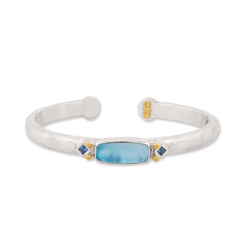 Dive in Hinged Bracelet with Blue Topaz & Sapphire by Lika Behar