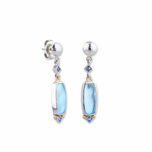 Dive in Earrings with Blue Topaz & Sapphire by Lika Behar