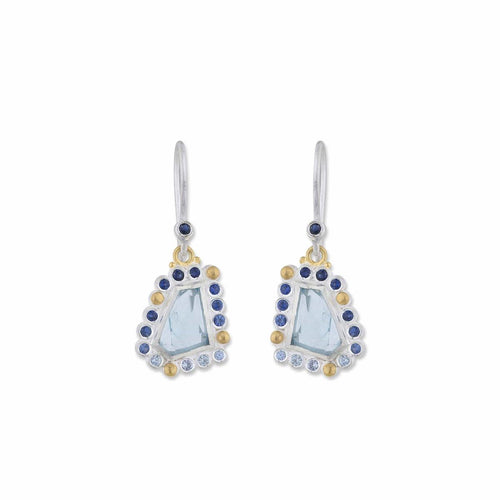 Dive in Earrings with Aquamarine & Sapphire by Lika Behar