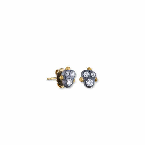 Dylan Medium 24K&OXIDIZED Studs with Diamond by Lika Behar
