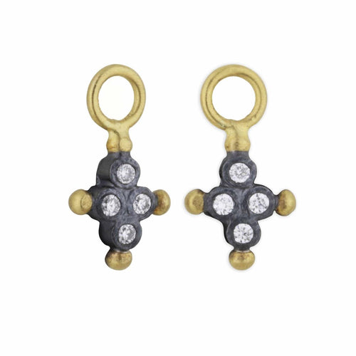 Dylan Cross Ear Charms with Diamond by Lika Behar