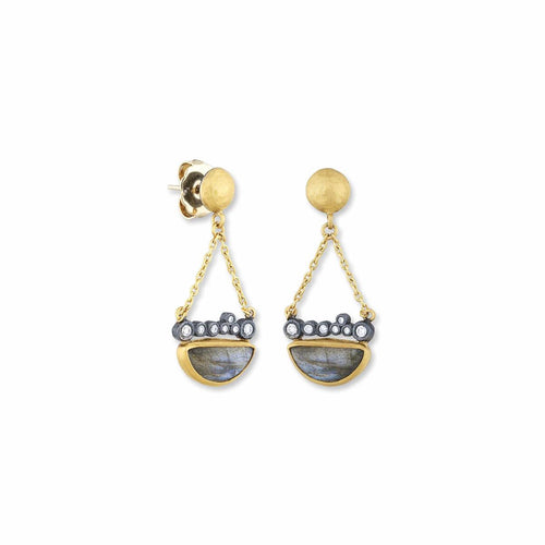 Dylan Earrings with Labradorite & Diamond by Lika Behar