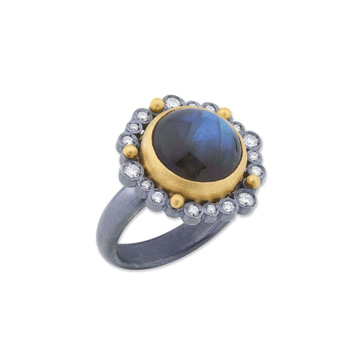 Dylan Ring with Labradorite & Diamond by Lika Behar