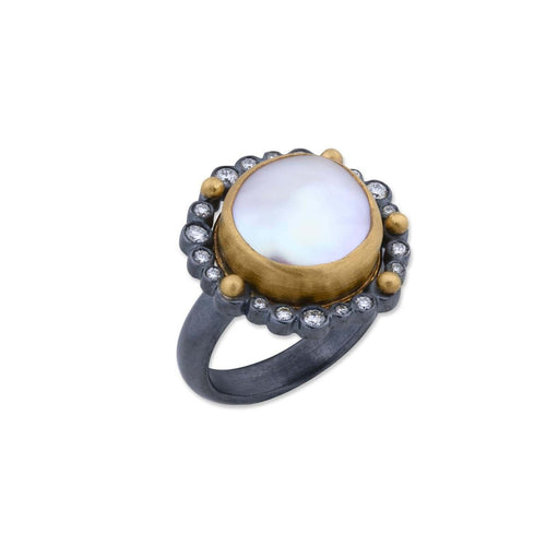 Dylan Ring with Pearls & Diamond by Lika Behar