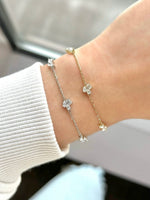 14K Yellow Gold Dainty Multi Shape Lab-Grown Diamond Cluster Bracelet - BMULTI4241.00Y147.00-Everlee-Renee Taylor Gallery