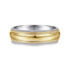 14K White-Yellow Gold High Polish Men's Wedding Band with Milgrain Edge - MBH0173-60M4JJJ-Gabriel & Co.-Renee Taylor Gallery