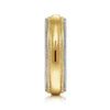 14K White-Yellow Gold High Polish Men's Wedding Band with Milgrain Edge - MBH0173-60M4JJJ-Gabriel & Co.-Renee Taylor Gallery
