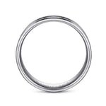 14K White Gold 6mm - Carved Men's Wedding Band in Satin Finish - MBL0125-60W4JJJ-Gabriel & Co.-Renee Taylor Gallery