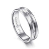 14K White Gold 6mm - Carved Men's Wedding Band in Satin Finish - MBL0125-60W4JJJ-Gabriel & Co.-Renee Taylor Gallery