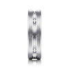 14K White Gold 6mm - Carved Men's Wedding Band in Satin Finish - MBL0125-60W4JJJ-Gabriel & Co.-Renee Taylor Gallery