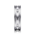 14K White Gold 6mm - Carved Men's Wedding Band in Satin Finish - MBL0125-60W4JJJ-Gabriel & Co.-Renee Taylor Gallery