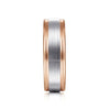 14K White-Rose Gold 7mm - Two Tone Men's Wedding Band in Satin Finish - MBM0100-70T4JJJ-Gabriel & Co.-Renee Taylor Gallery