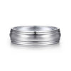 14K White Gold 6mm - Carved Men's Wedding Band in Satin Finish - MBM0170-60W4JJJ-Gabriel & Co.-Renee Taylor Gallery