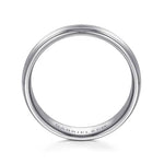 14K White Gold 6mm - Carved Men's Wedding Band in Satin Finish - MBM0170-60W4JJJ-Gabriel & Co.-Renee Taylor Gallery