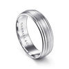 14K White Gold 6mm - Carved Men's Wedding Band in Satin Finish - MBM0170-60W4JJJ-Gabriel & Co.-Renee Taylor Gallery