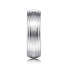 14K White Gold 6mm - Carved Men's Wedding Band in Satin Finish - MBM0170-60W4JJJ-Gabriel & Co.-Renee Taylor Gallery
