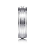 14K White Gold 6mm - Carved Men's Wedding Band in Satin Finish - MBM0170-60W4JJJ-Gabriel & Co.-Renee Taylor Gallery