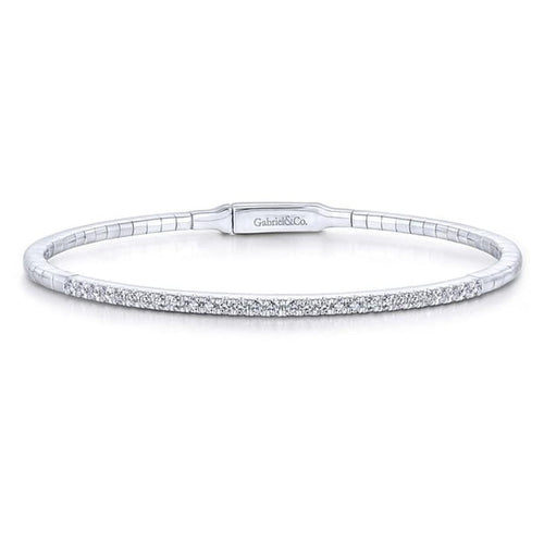 14K White Gold Diamond Bangle – BG3716-62W45JJ-Gabriel & Co.-Renee Taylor Gallery
